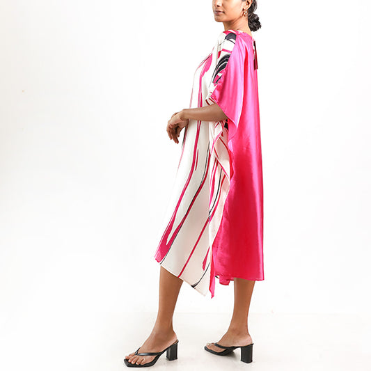 Red Drip Batik Kaftan