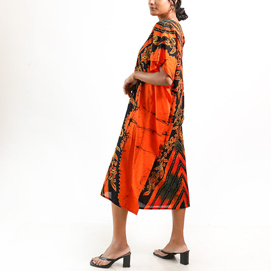 Flowing Foliage Batik Kaftan