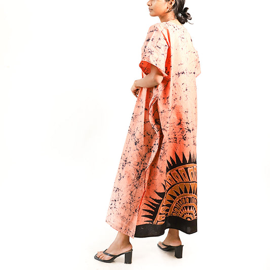 Peach Serenity Batik Kaftan
