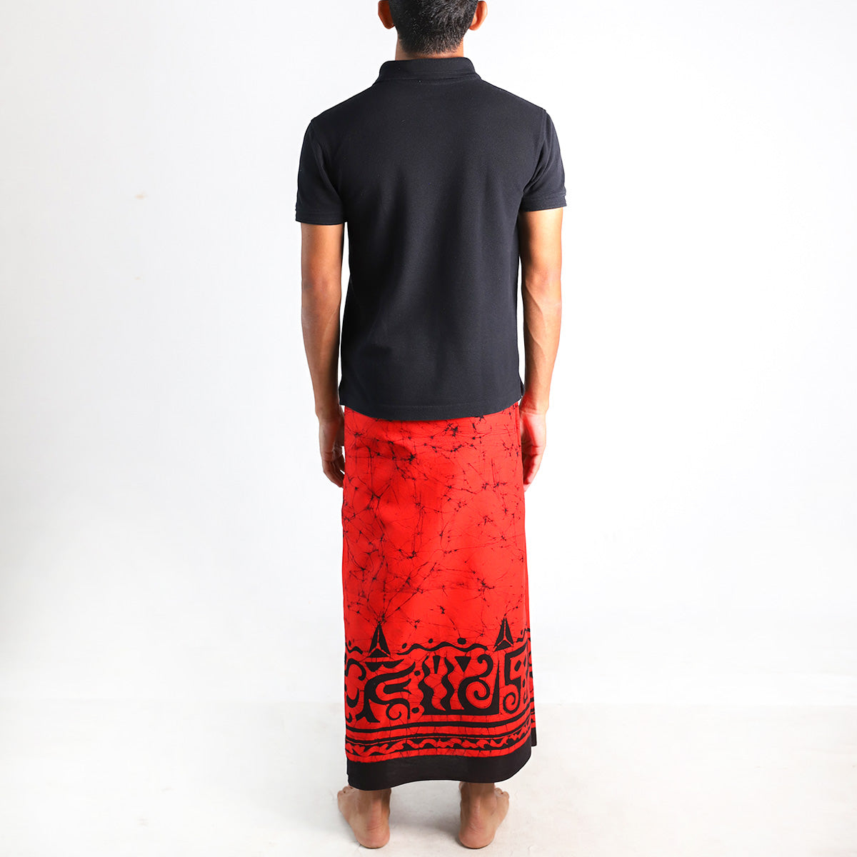 Crimson Shadow Batik Sarong
