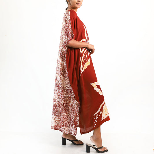 Sunburst Bloom Batik Kaftan
