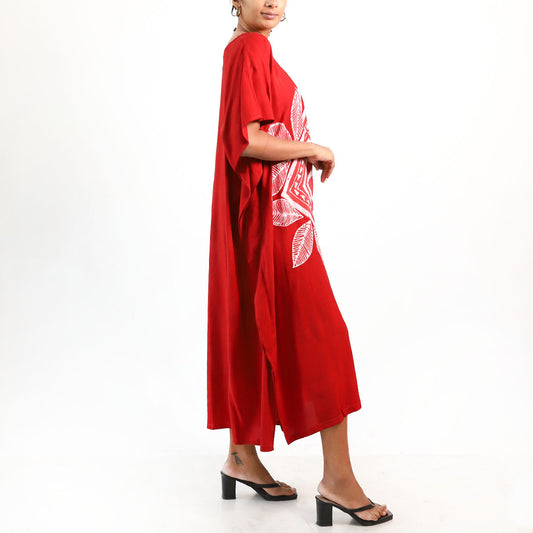 Scarlet Mandala Batik Kaftan