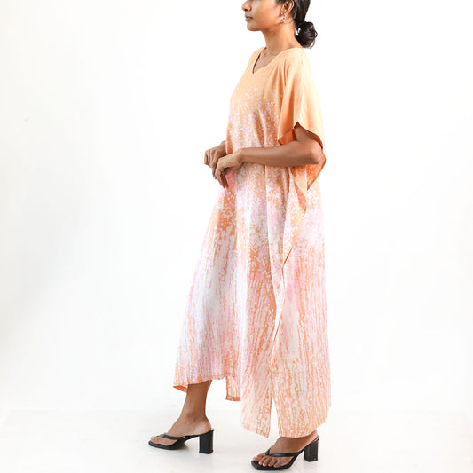 Peach Glow Batik Kaftan