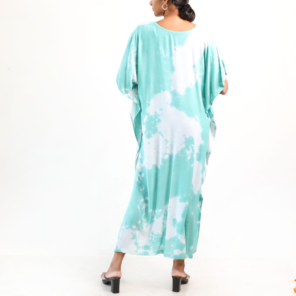 Turquoise Drift Batik Kaftan