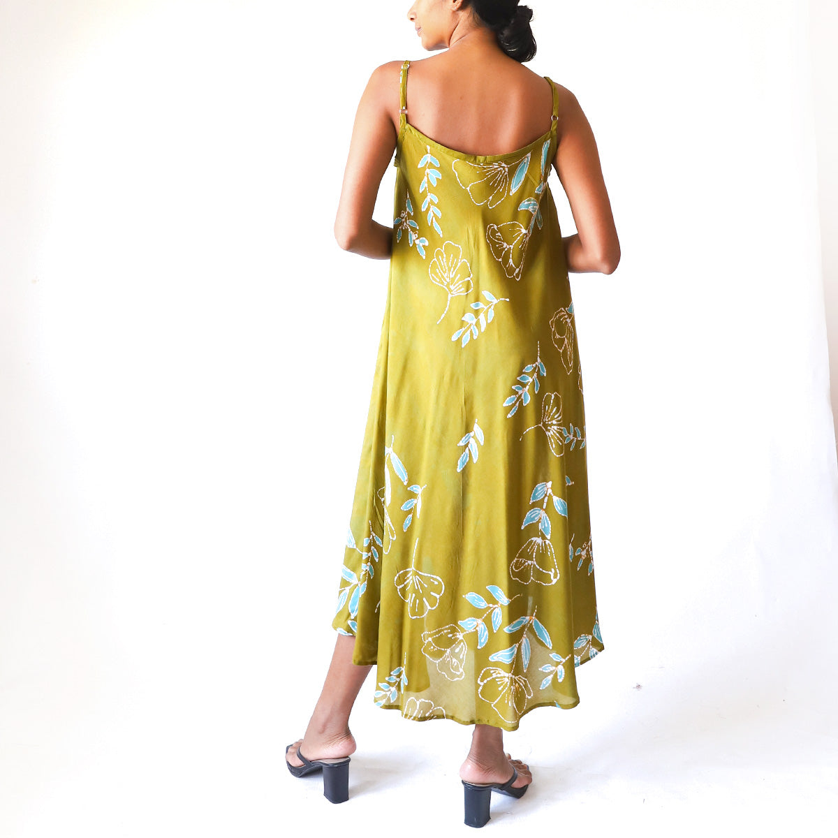 Sage Blossom Batik Dress