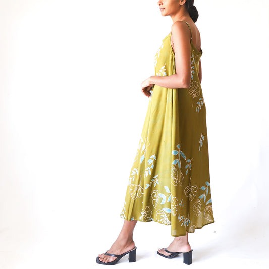 Sage Blossom Batik Dress