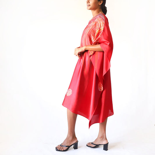 Crimson Lines Batik Kaftan