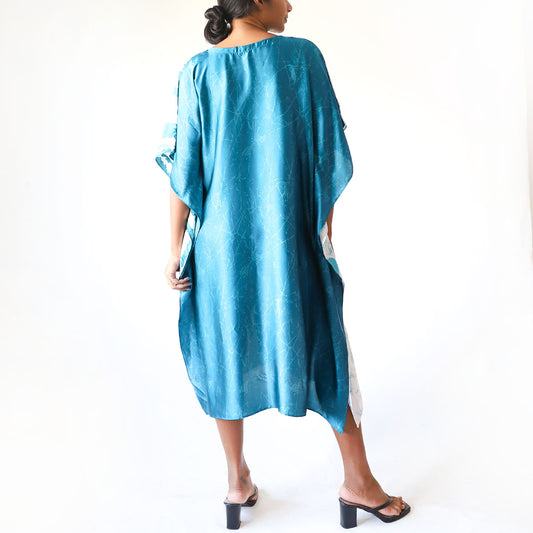 Blue Cascade Batik Kaftan