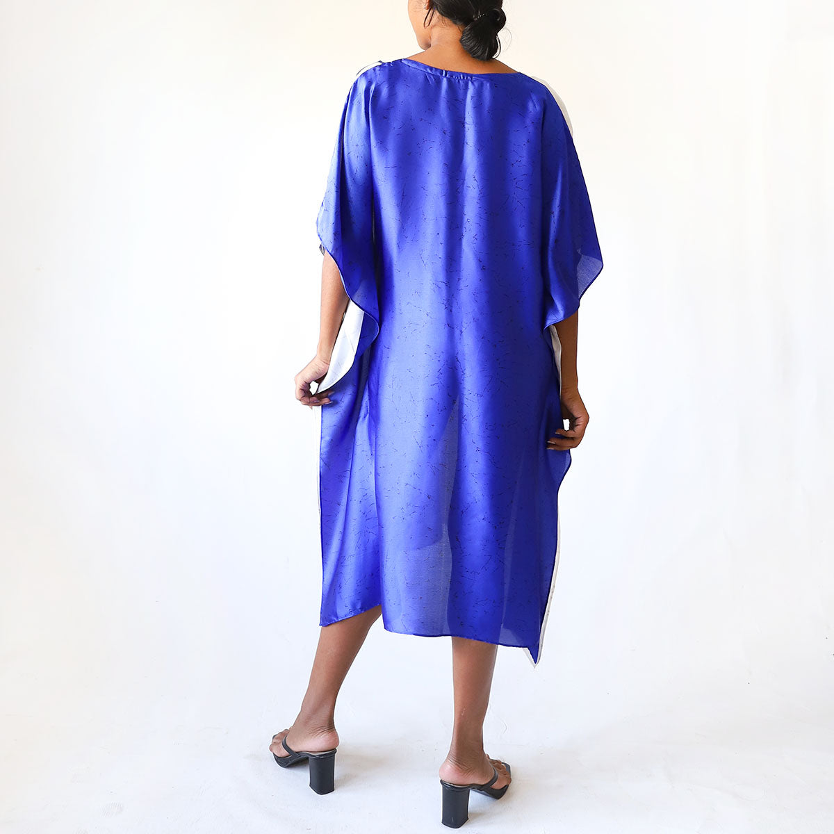 Blue Monstera Breeze Batik Kaftan