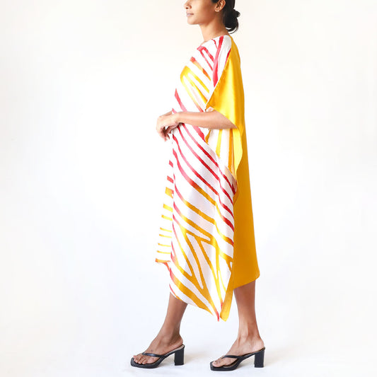 Sunset Zebra Batik Kaftan