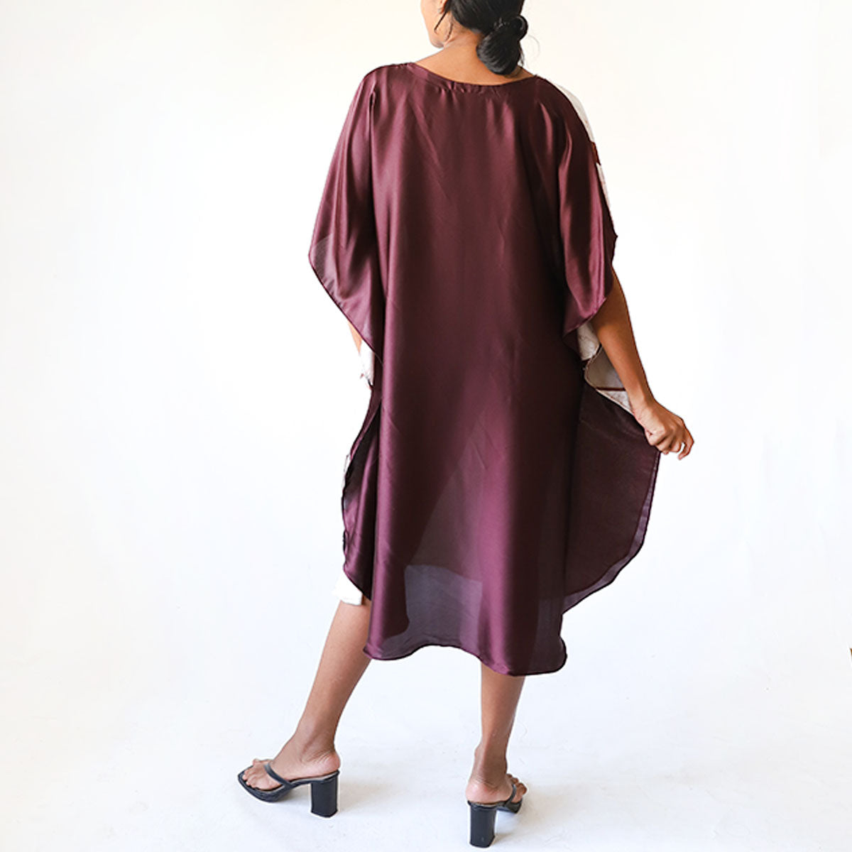 Brown Feather Whisper Batik Kaftan