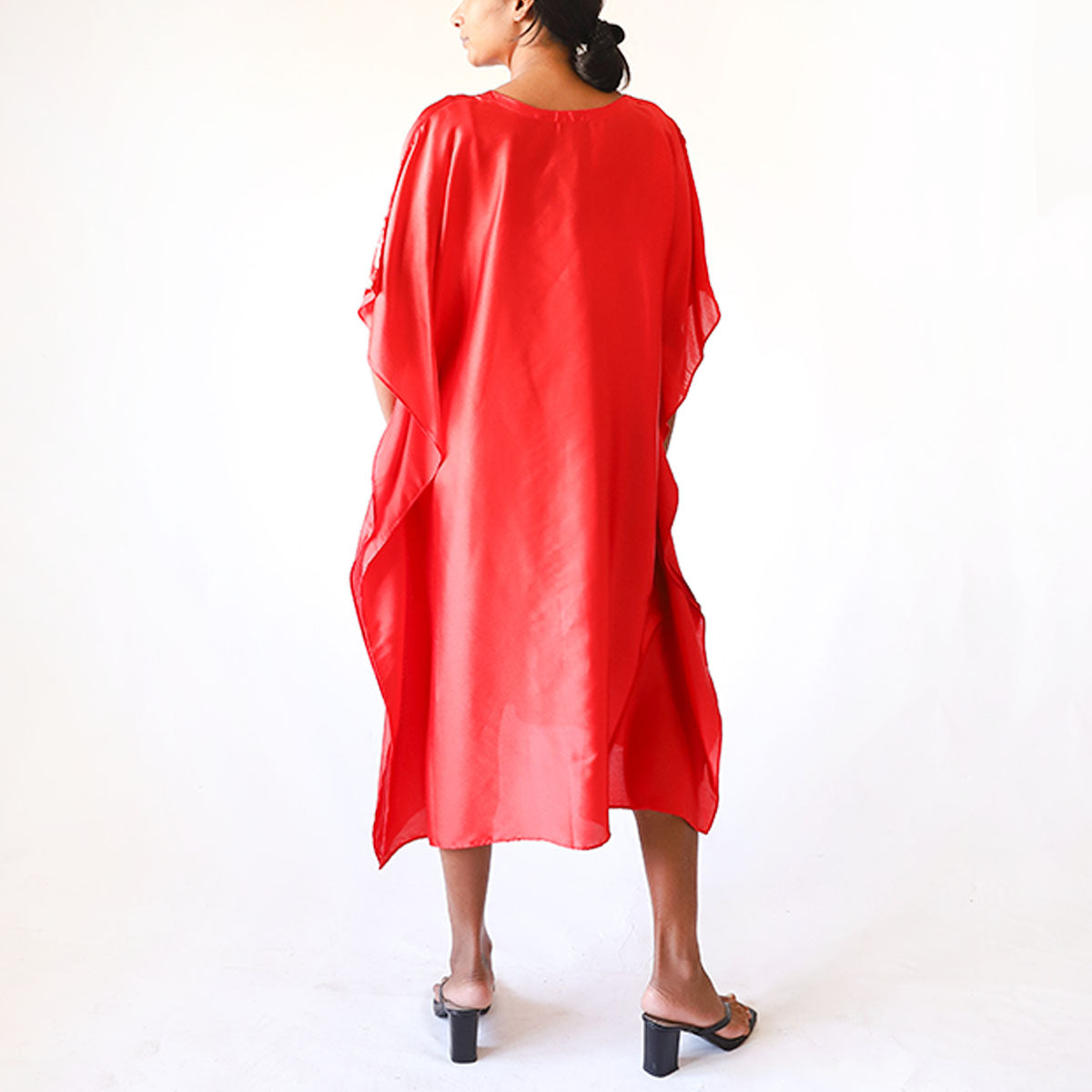 Crimson Marigold Batik Kaftan