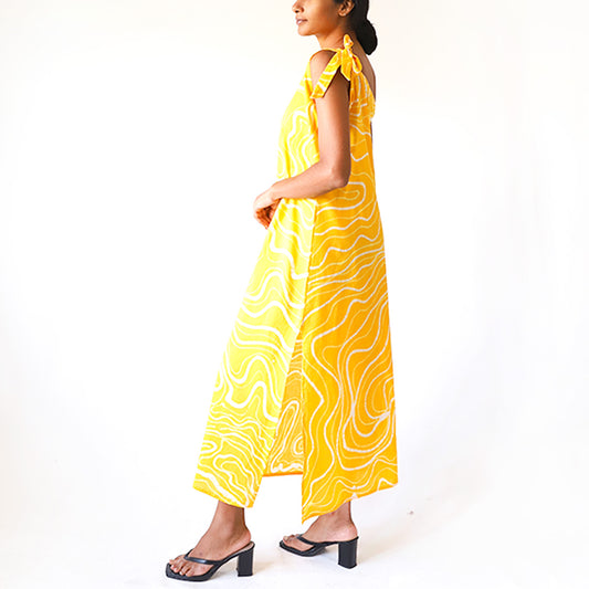 Sunny Scribble Batik Dress