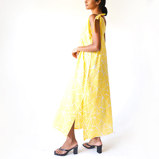Lemon Wave Batik Dress
