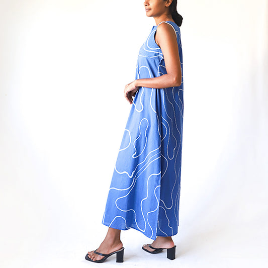 Blue Whisper Batik Dress