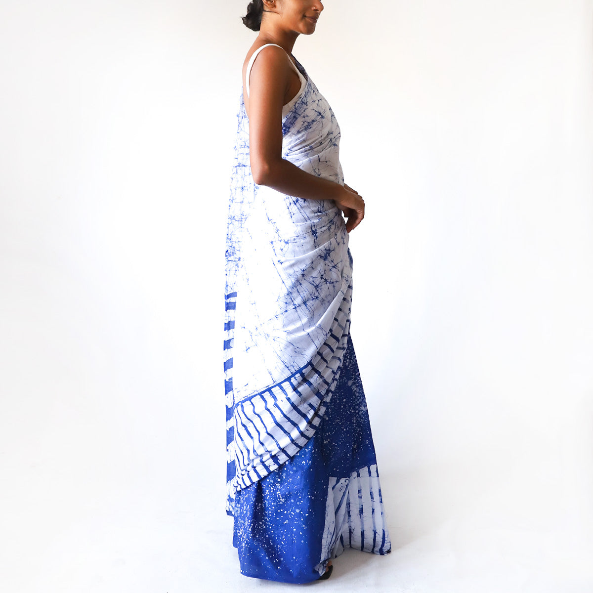 Sky Stripe Batik Saree