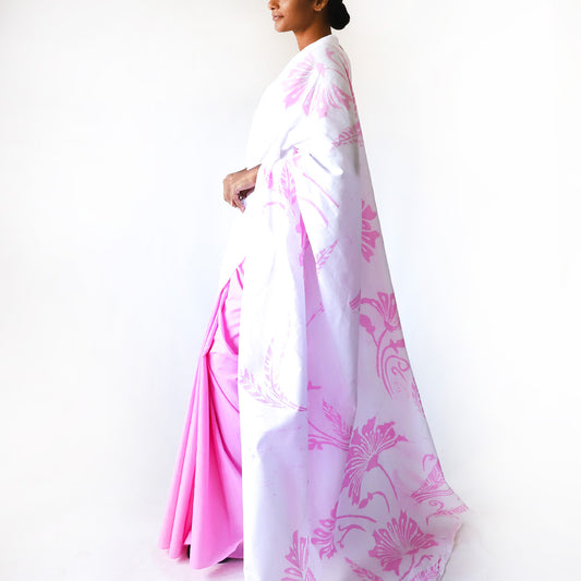 Blossom Pink Batik Saree