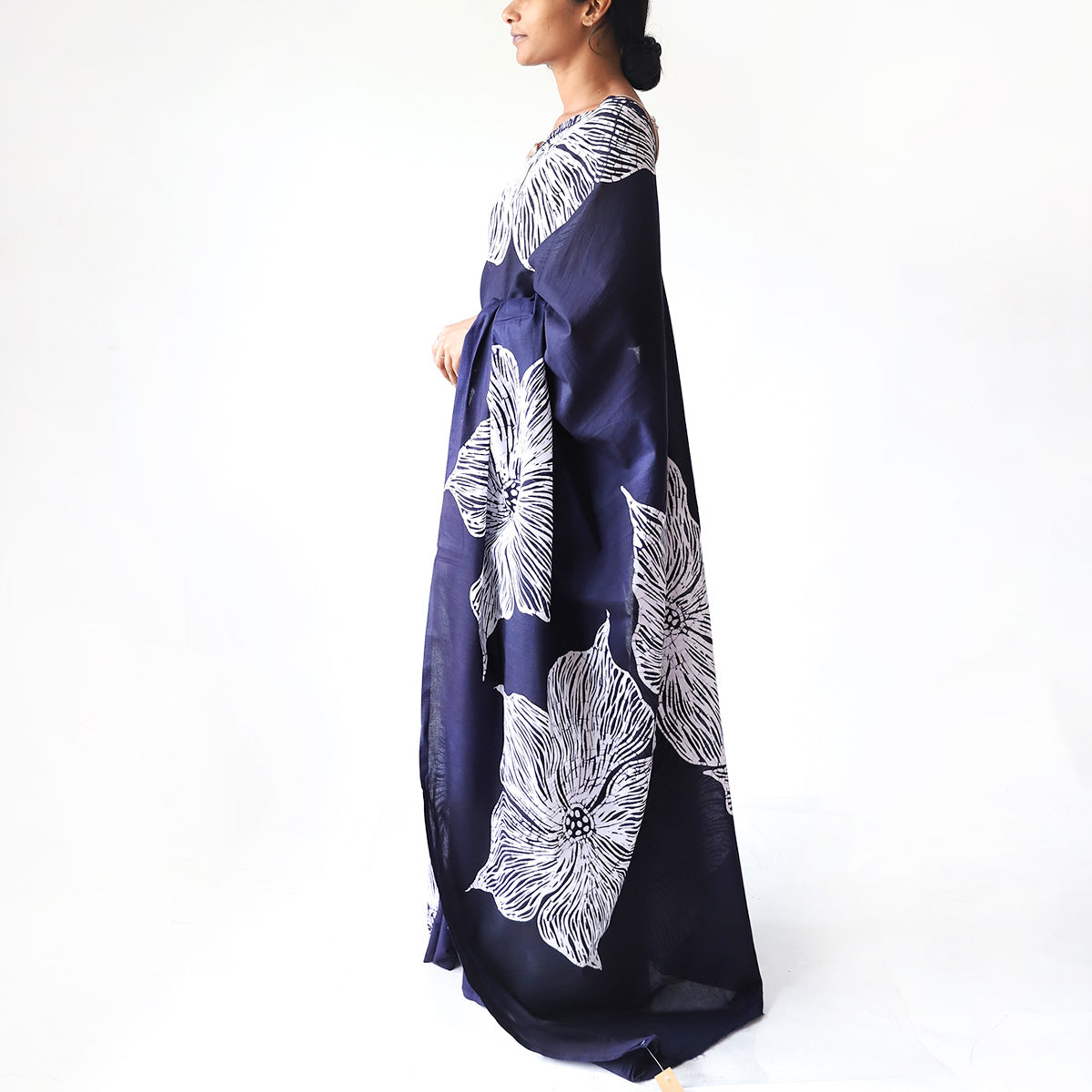 Azure Petal Batik Saree
