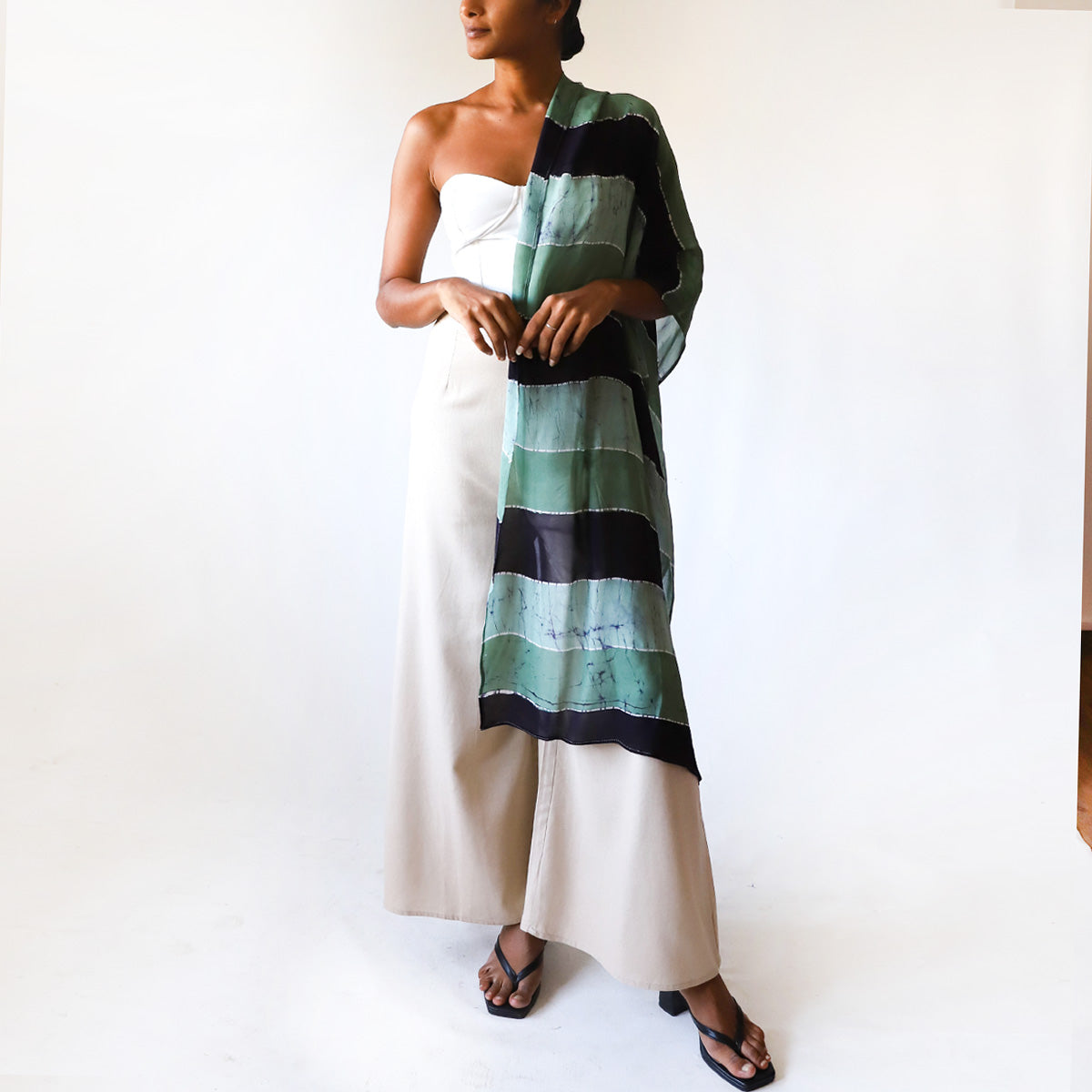 Verdant Line Batik Shawl