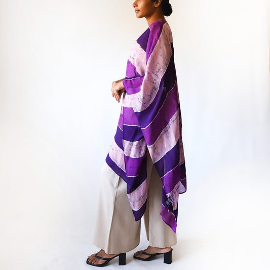 Amethyst Stripe Batik Shawl