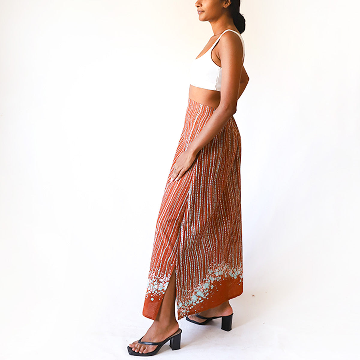 Peachwood Stripe Batik Skirt