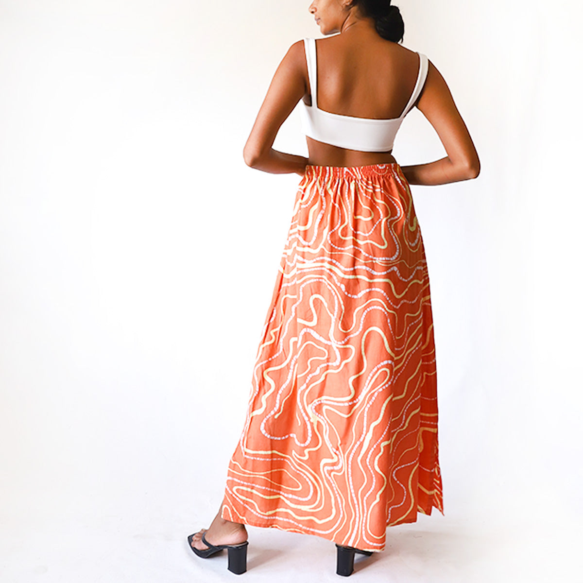 Tangerine Drift Batik Skirt