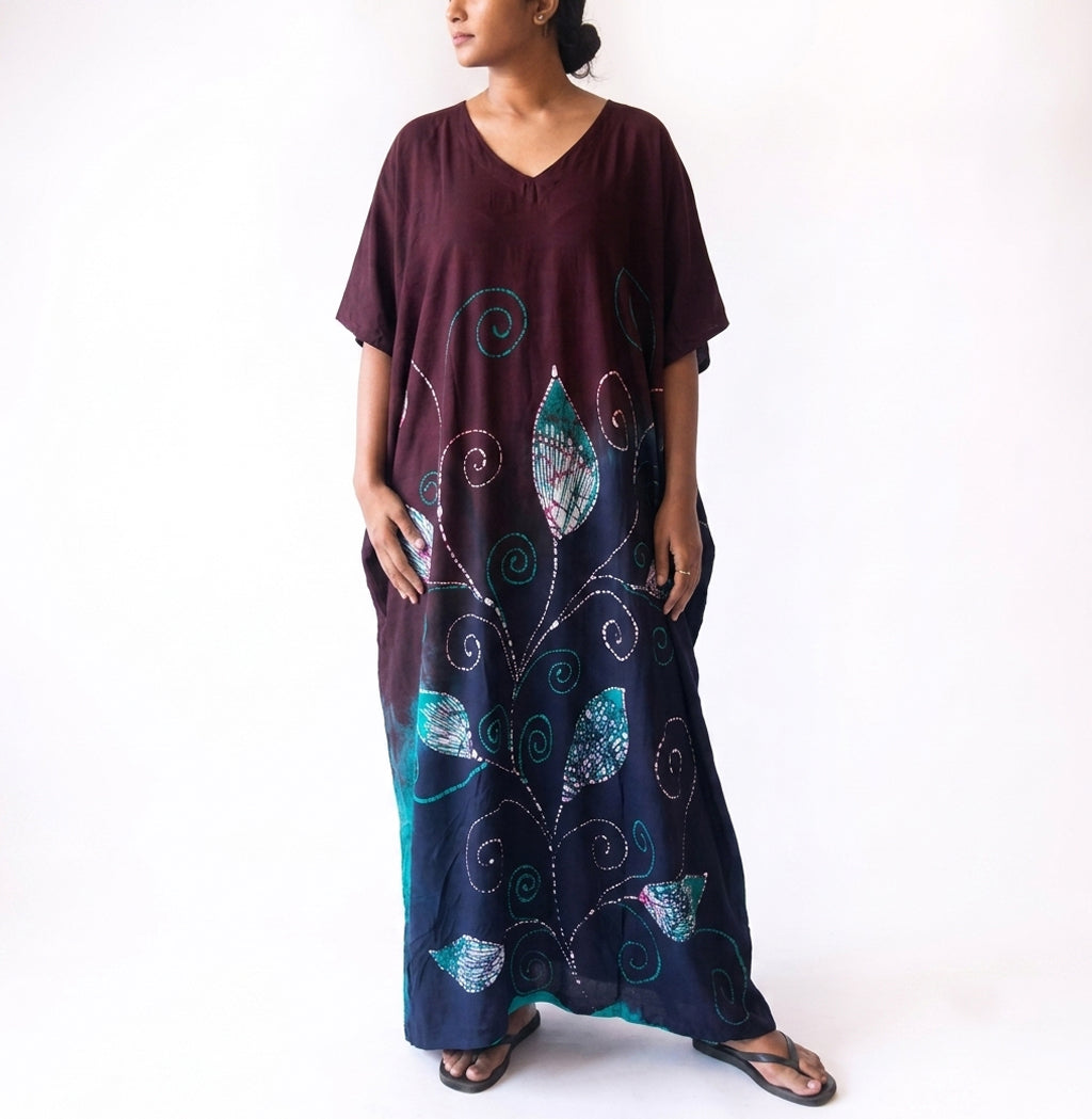 Woodland Lagoon Batik Kaftan