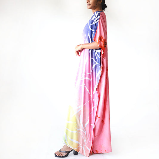 Tropical Vine Batik Kaftan