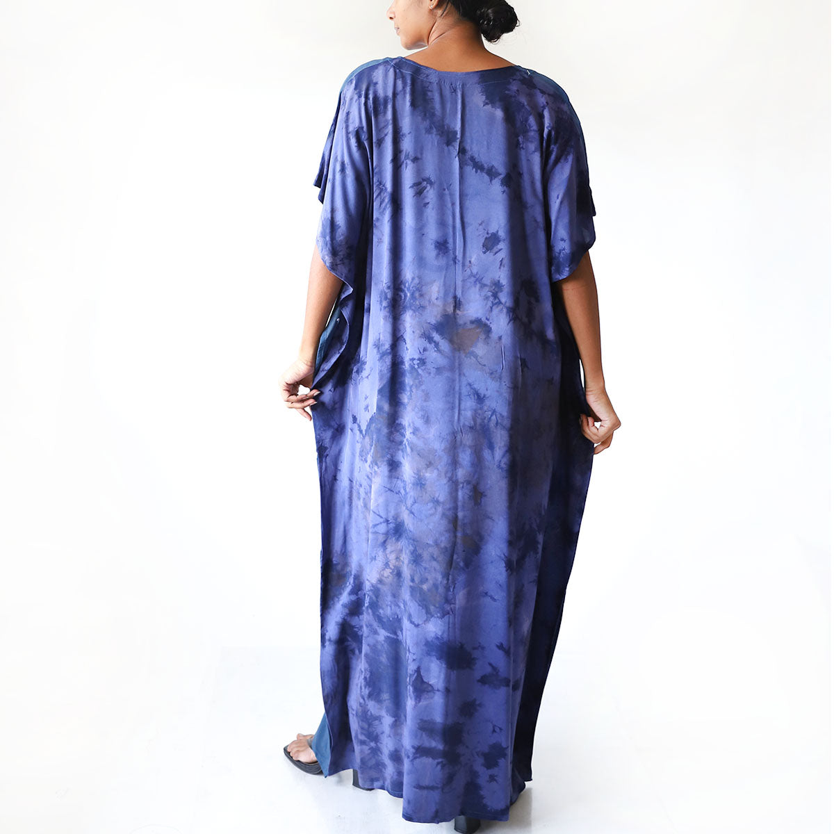 Blue Floral Burst Batik Kaftan