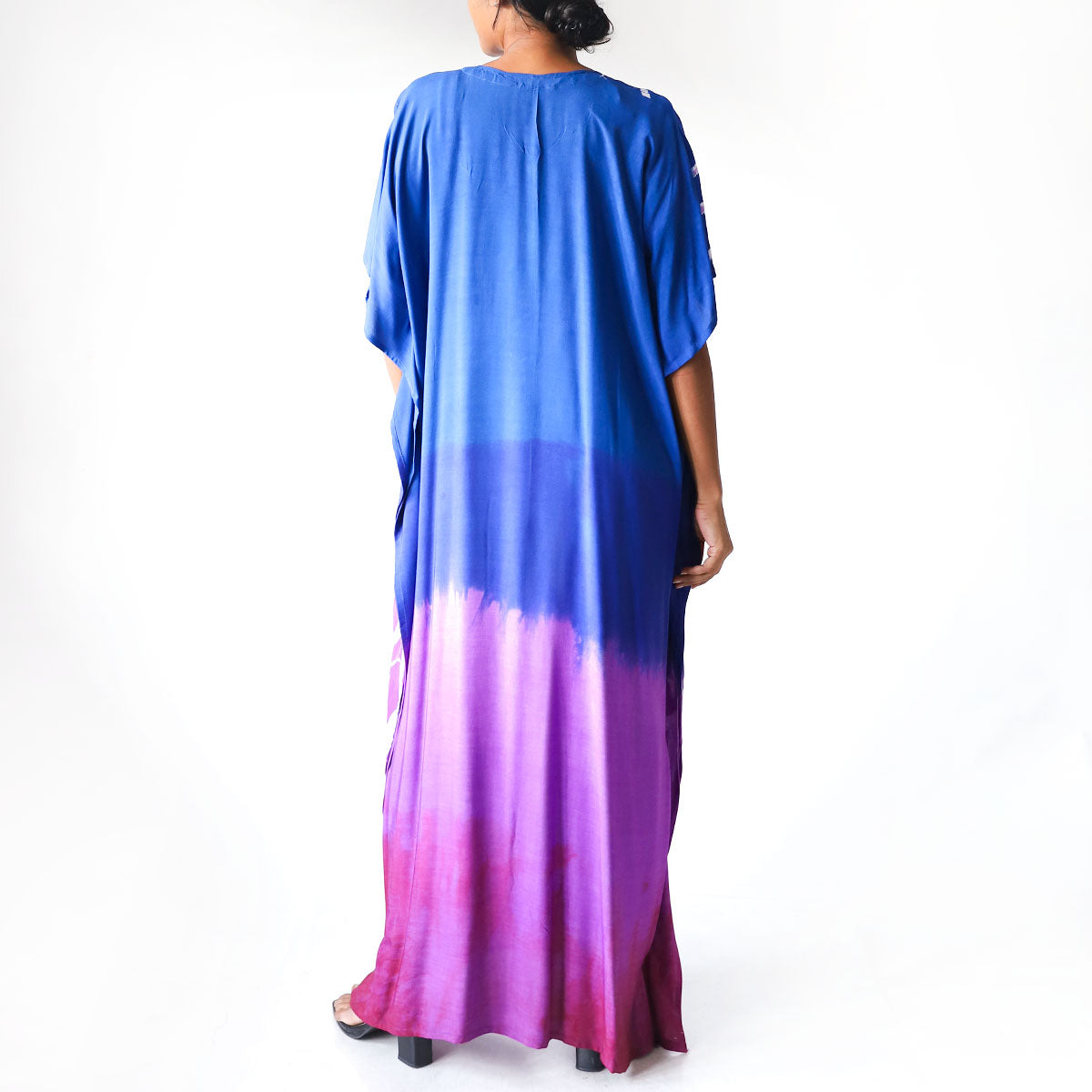 Coral & Sky Vine Batik Kaftan