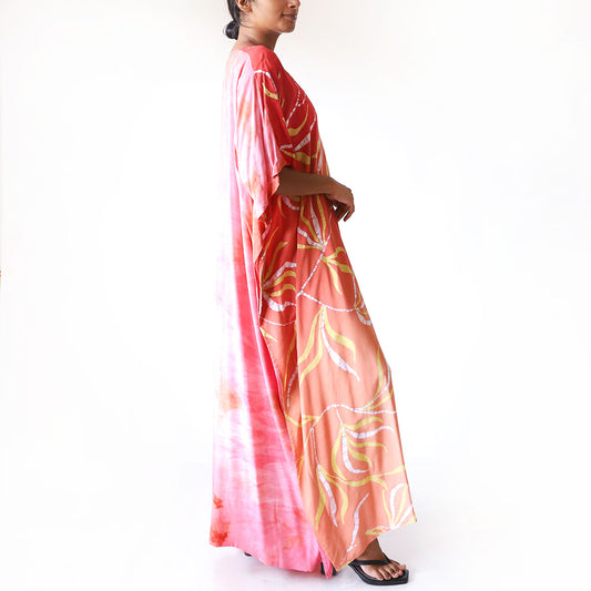 Amber & Ruby Vine Batik Kaftan