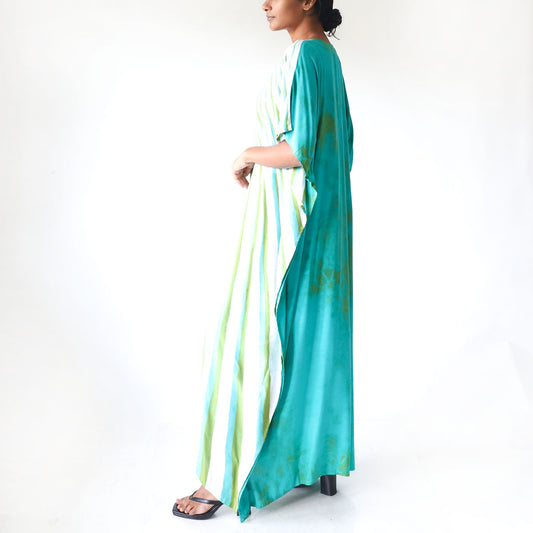Emerald Stripe Batik Kaftan