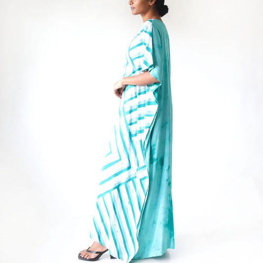 Turquoise Triangle Batik Kaftan