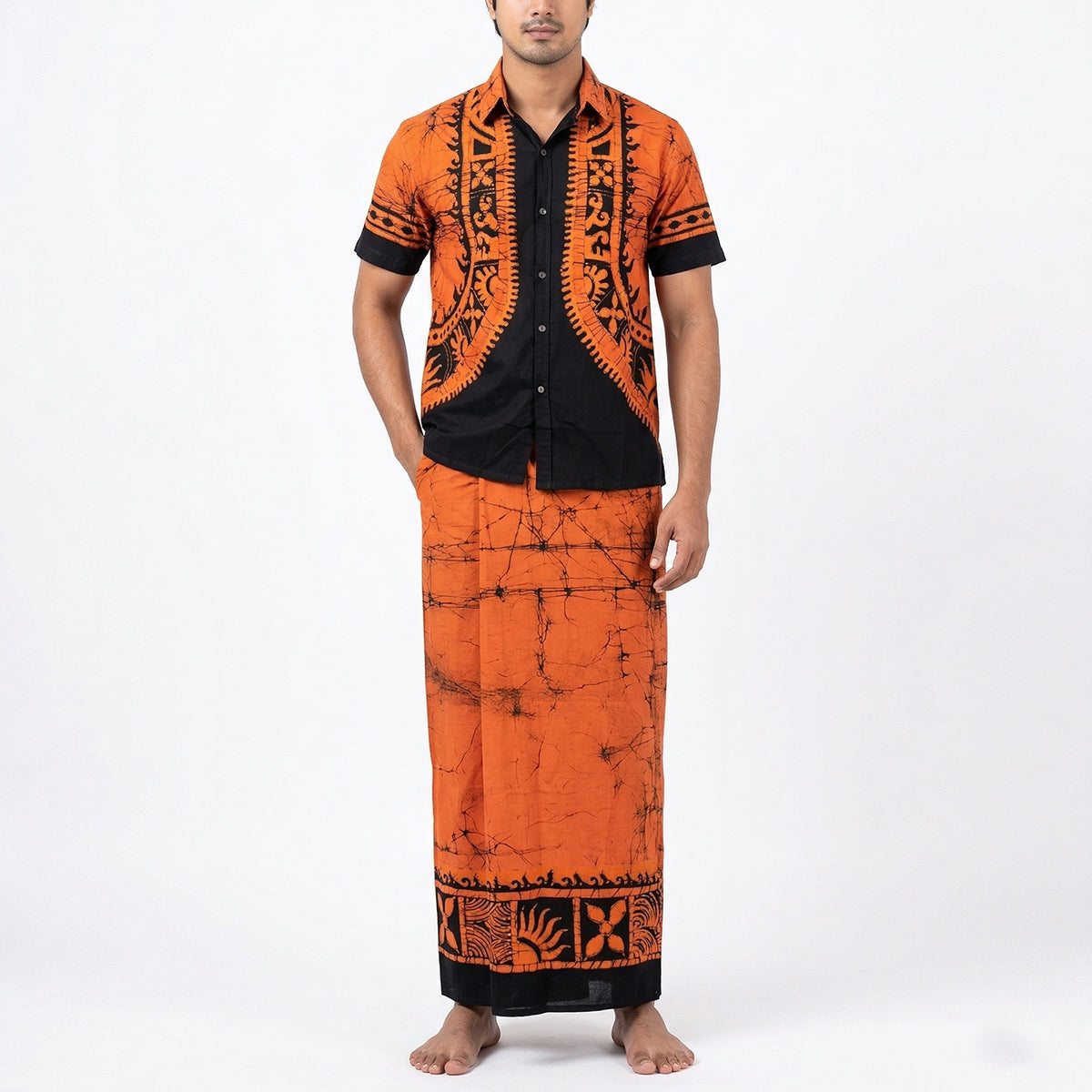Sunset Ember Batik Sarong Set