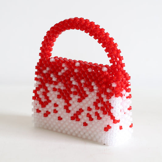 Crimson Charm Beaded Bag