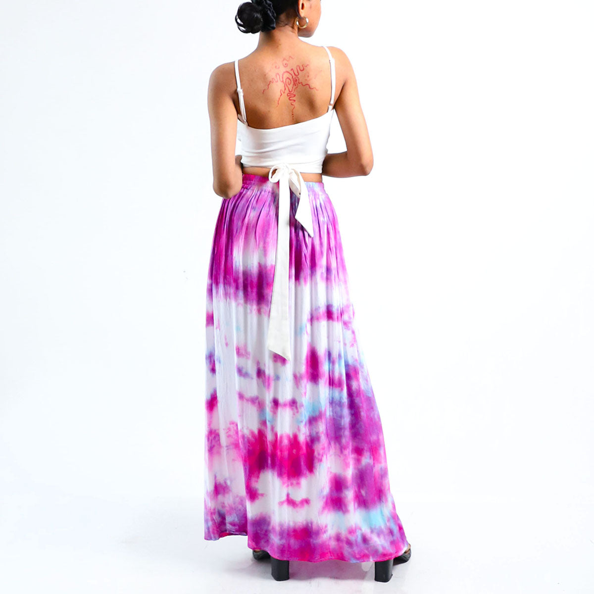 Purple Clouds Tie Dye Skirt
