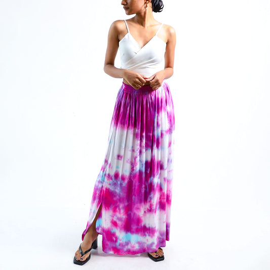 Purple Clouds Tie Dye Skirt