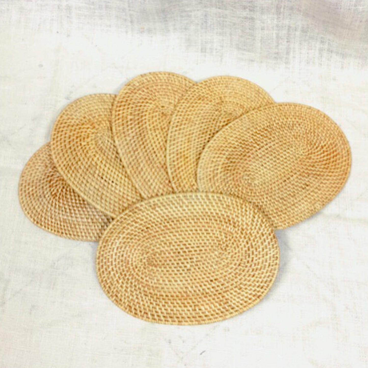 Cane Oval Table Mat Set