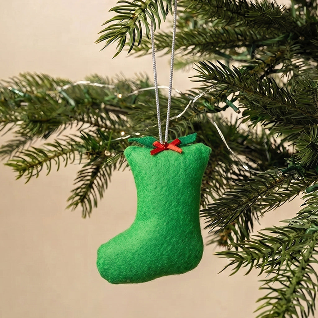 Grinch Green Felt Stocking Ornament