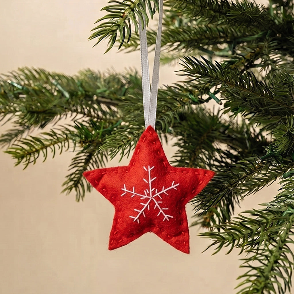 Red star with white flake