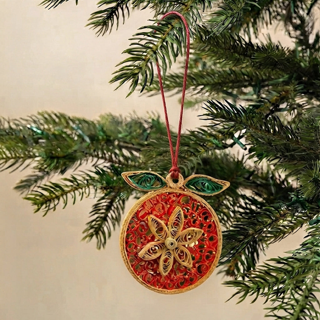 Red Quilled Bauble