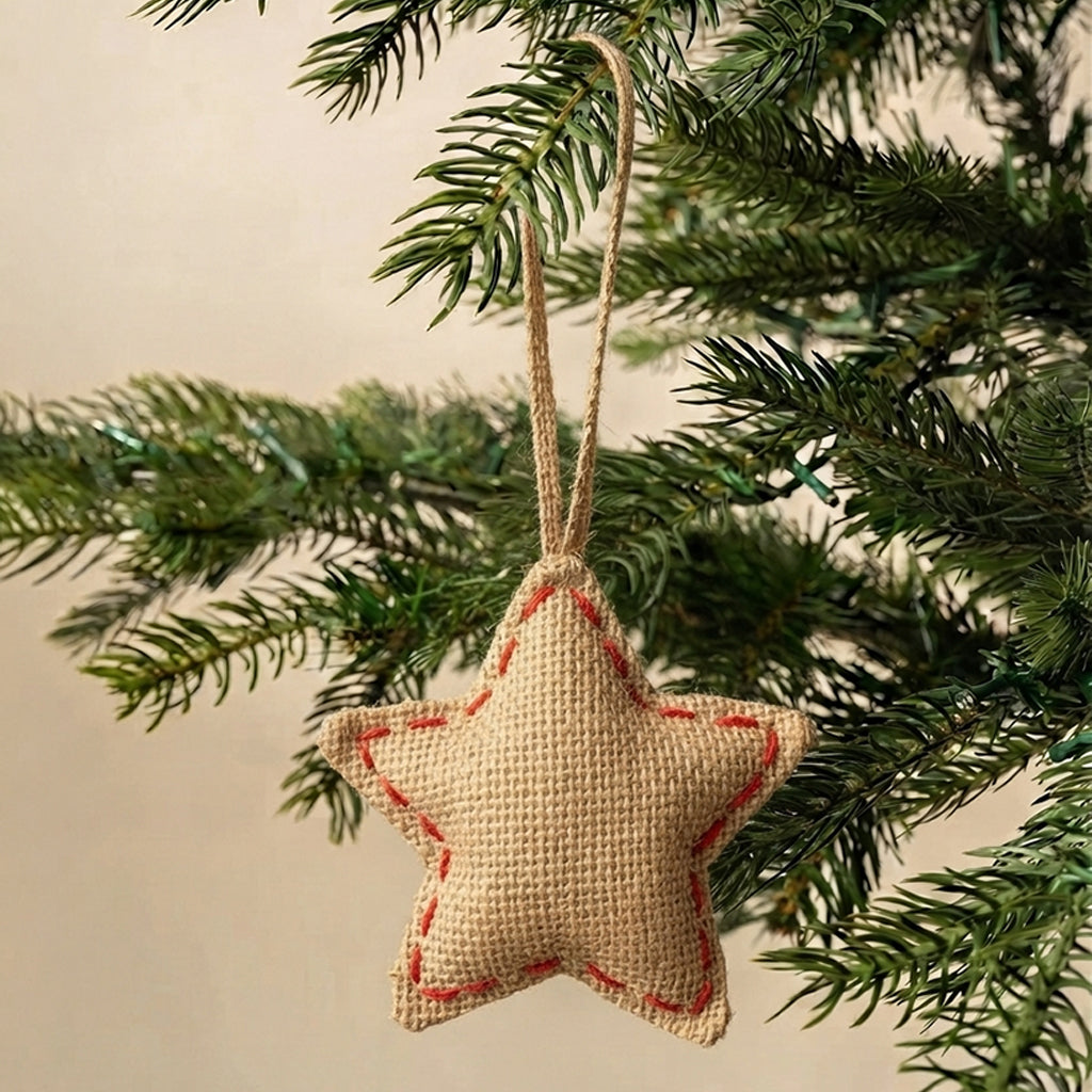 Adorable Burlap Star Ornament