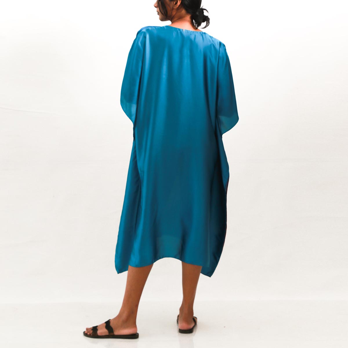 Turq and Red Batik Kaftan