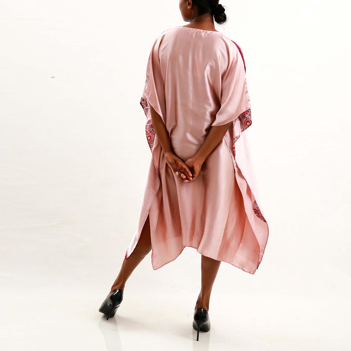 Leaf Print Silk Batik Kaftan