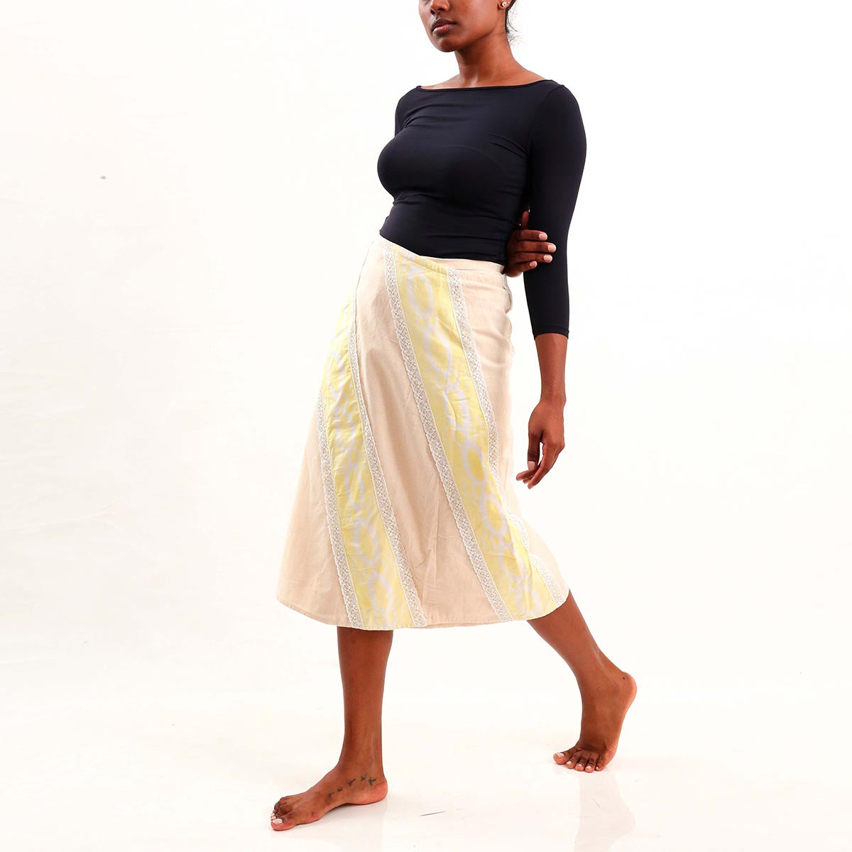 Laced Batik Wrap Around Skirt