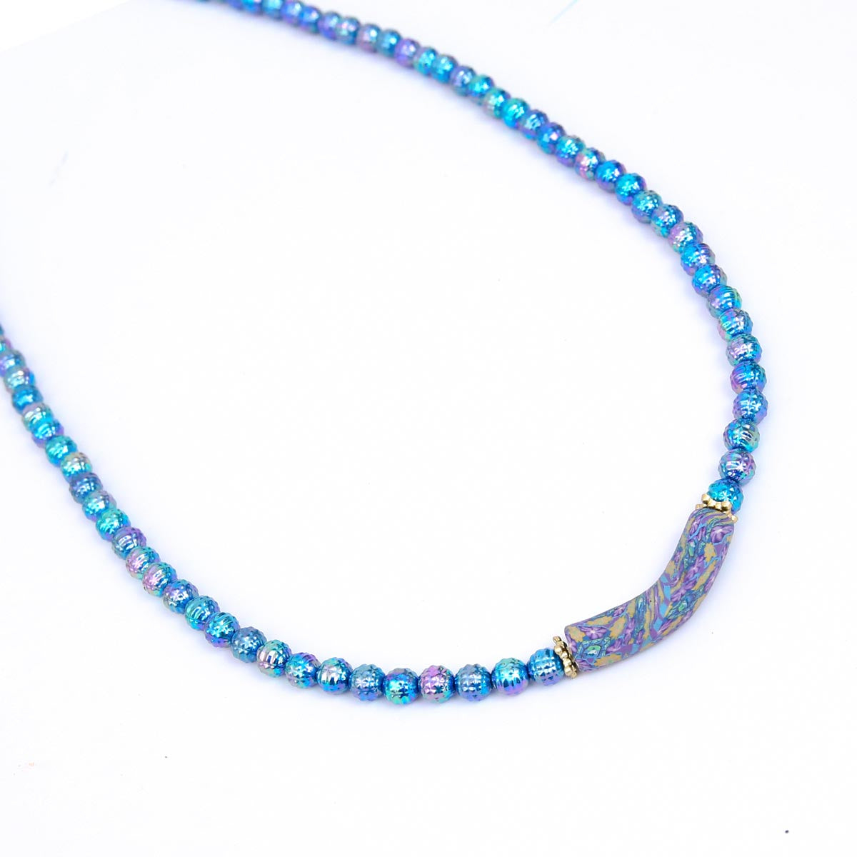Cyan Hues beaded necklace