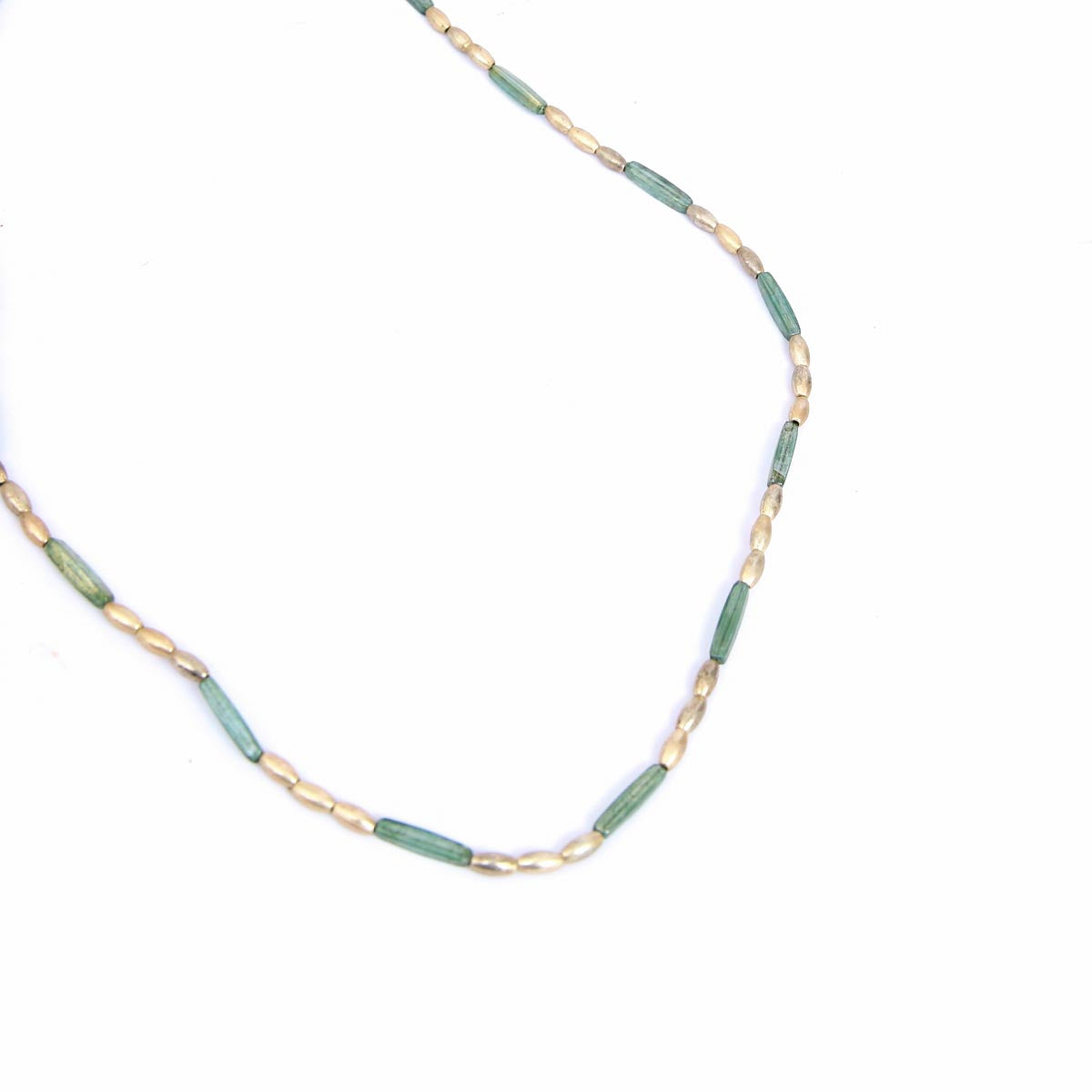 Emerald sanded beaded necklace