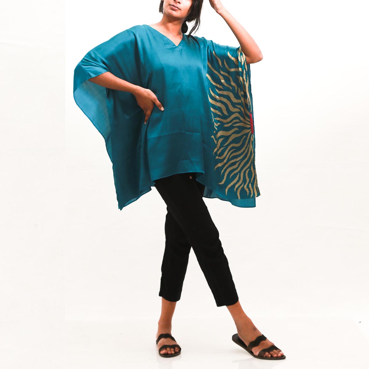 Blue Vines Batik Top