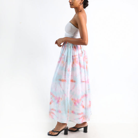 Cotton Candy Charm Tie-Dye Skirt