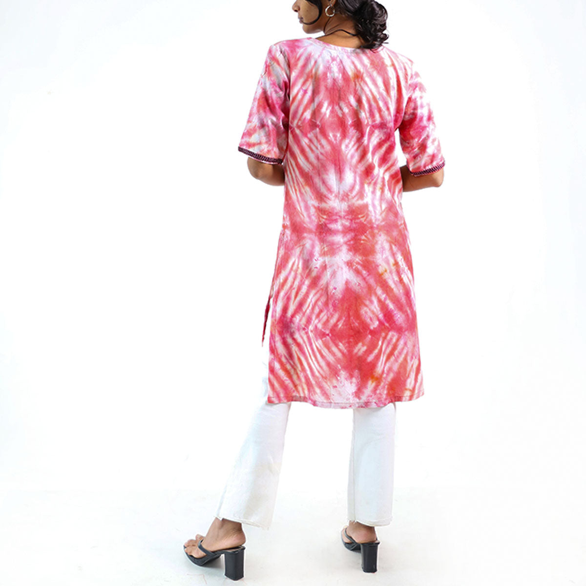 Cherry Blossom Tie-Dye Kurtha